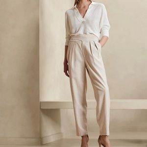HERRINGBONE LINEN-COTTON SEAFARER PANT